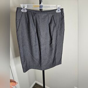 Calvin Klein Charcoal Pinstripe Pencil Skirt